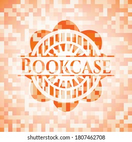 Ilustración de fondo de mosaico naranja del libro. Mosaico geométrico cuadrado sin fisuras con emblema interior. 