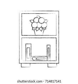 bookcase and potted flowers furniture decoration