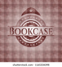 Bookcase red seamless geometric badge.