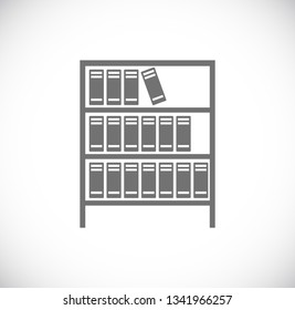 bookcase shelf concept  icon