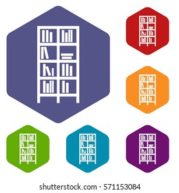 Bookcase in simple style isolated on white background vector illustration