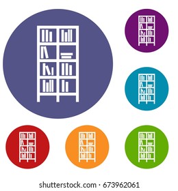 Bookcase in simple style isolated on white background vector illustration