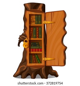 The bookcase from the stump. Vector.