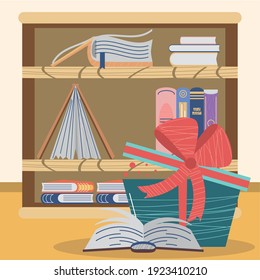 bookcase textbooks gift read library