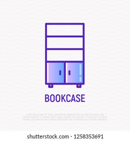 Bookcase thin line icon. Modern vector illustration of furniture.
