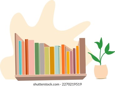 bookcase and vase Ilustrations art
