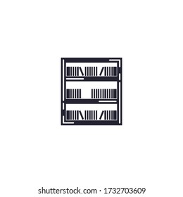 Bookcase vector design. Can be used for icons.