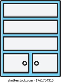 bookcase vector flat color icon 