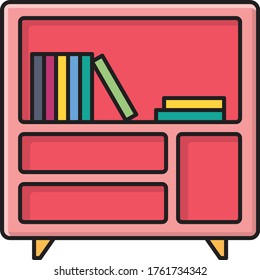 icono de color plano del vector de biblioteca 