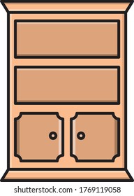 bookcase vector flat color icon 
