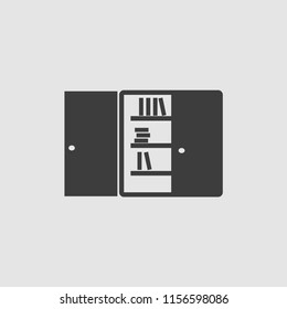 bookcase vector icon illustration 