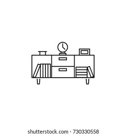 bookcase vector icon on white background