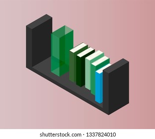 Bookcase vector isometric concept vector illustration-vektorgrafik. Office cupboard furniture.