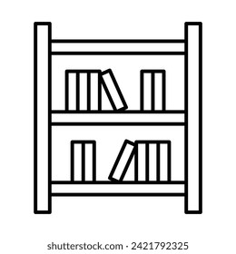 Diseño de icono de línea de vector de librería