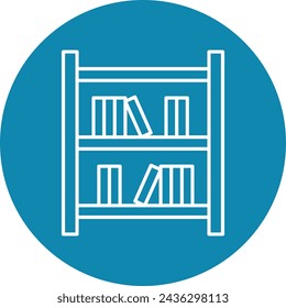 Bookcase Vector Line icon Design