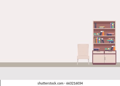 Bookcase Vector On Pastel Background Free Stock Vector (Royalty Free ...