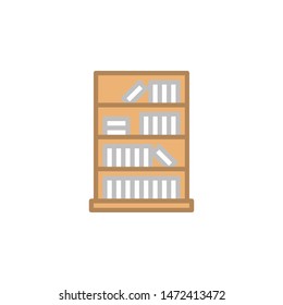 Bookcase Vector Outline Filled Icon Style