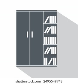 bookcase vector, vektor lemari buku dengan model minimalis