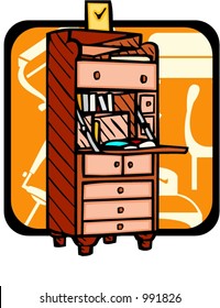 Bookcase.Pantone colors.Vector illustration