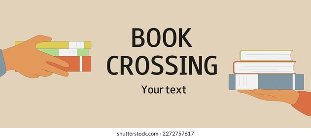 Travesía de libros. Manos sosteniendo libros. Intercambio, donación, compra de libros. A los amantes de los libros de lectura. Día mundial del libro. Día mundial de la lectura.