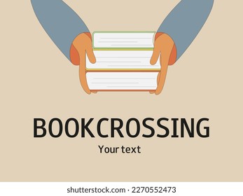 Bookcrossing. World book day. World book and copyright day. Ecological lifestyle. Read books lovers. Concept education, reading, library. 