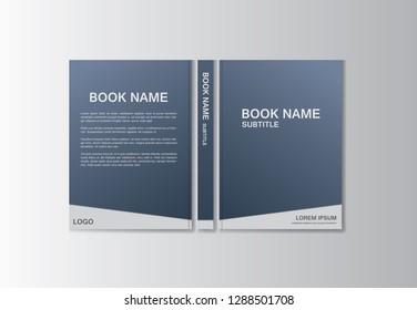 Booke design layout in dark blue gray color