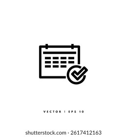 Booked Calendar Icon. Editable Stroke