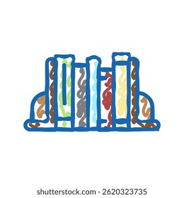 bookends decoration doodle icon sketch vector. bookends decoration sign. isolated symbol illustration