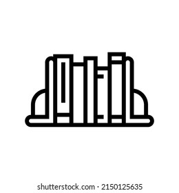 Bookends Decoration Line Icon Vector. Bookends Decoration Sign. Isolated Contour Symbol Black Illustration