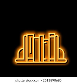 bookends decoration neon light sign vector. bookends decoration illustration