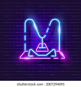 Bookends Neon Sign. Book Holder Glowing Icon. Vector Illustration For Design. School Concept.