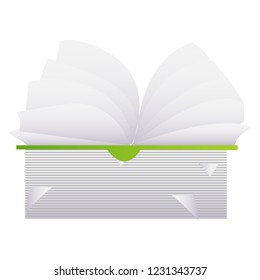 Bookes withe paper on white background vector illustration flat desing 
