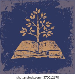 
Book,growth design on old paper background,vector