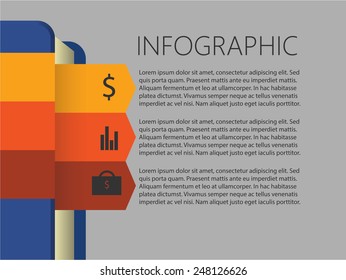 BookInfographics step option. Vector illustration.