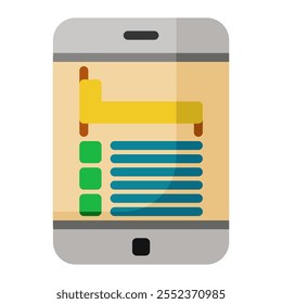 Booking app Icon In Color Fill. Flat Style. Isolated on White Background