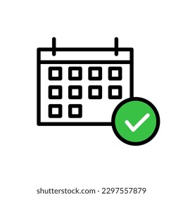 Booking calendar icon. Reservations. Vector.