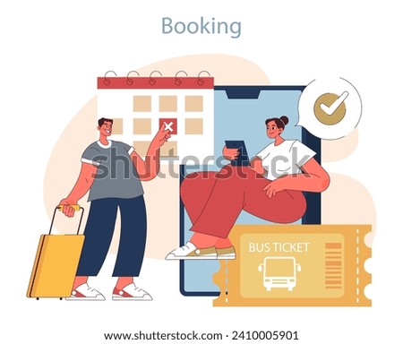 Booking concept. Enthusiastic couple secures their honeymoon plans, marking calendars and purchasing tickets with a smile.