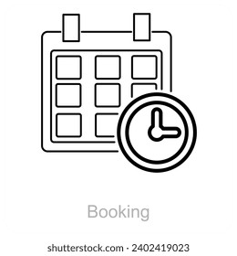 Booking and date icon concept