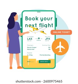 Booking Flight Vector illustration which can easily modify or edit


