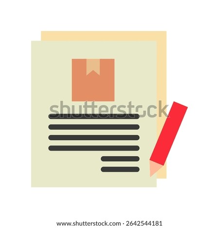 Booking Form flat color, mini illustration icon. use for modern concept, print, UI, UX kit, web and app development. Vector related to product offering, marketing, business.