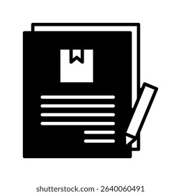 Booking Form glyph, mini illustration icon. use for modern concept, print, UI, UX kit, web and app development. Vector related to product offering, marketing, business.