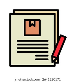 Booking Form outline color, mini illustration icon. use for modern concept, print, UI, UX kit, web and app development. Vector related to product offering, marketing, business.

