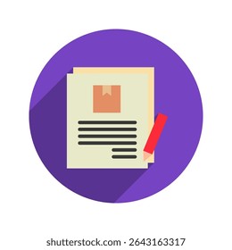 Formulário de reserva cor arredondada, mini ícone de ilustração. use para conceito moderno, impressão, UI, kit UX, web e desenvolvimento de aplicativos. Vetor relacionado à oferta de produtos, marketing, negócios.