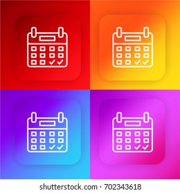 Booking four color gradient app icon set