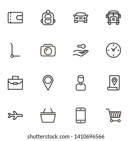 Booking hotel line icon set. Collection of high quality black outline logo for web site design and mobile apps. Vector illustration on a white background