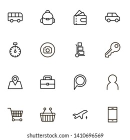 Booking hotel line icon set. Collection of high quality black outline logo for web site design and mobile apps. Vector illustration on a white background