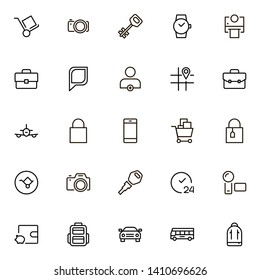 Booking hotel line icon set. Collection of high quality black outline logo for web site design and mobile apps. Vector illustration on a white background