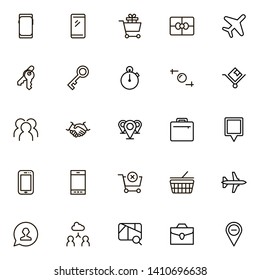 Booking hotel line icon set. Collection of high quality black outline logo for web site design and mobile apps. Vector illustration on a white background