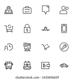 Booking hotel line icon set. Collection of high quality black outline logo for web site design and mobile apps. Vector illustration on a white background