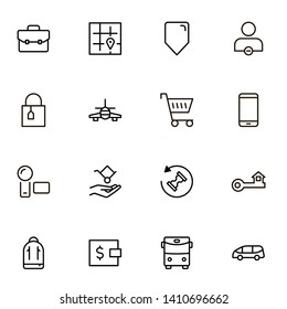 Booking hotel line icon set. Collection of high quality black outline logo for web site design and mobile apps. Vector illustration on a white background